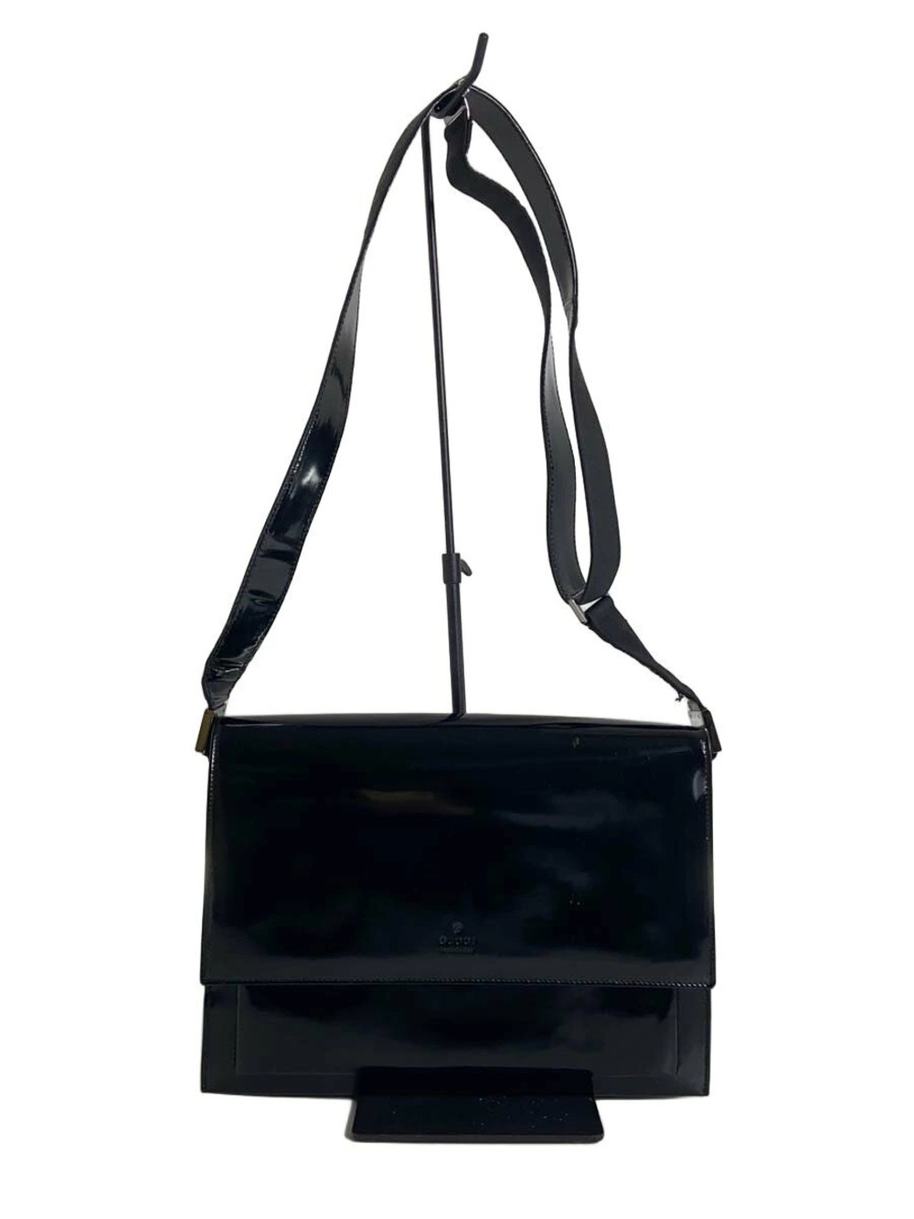 Gucci Shoulder Bag Enamel Black